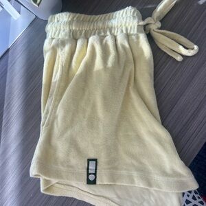 Daily Drills Yellow Terry Cloth Shorts